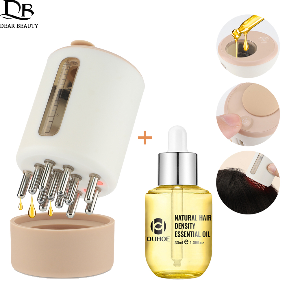 Hair Growth Serum Oil - Elektrik titreşim kafa masaj tarak +