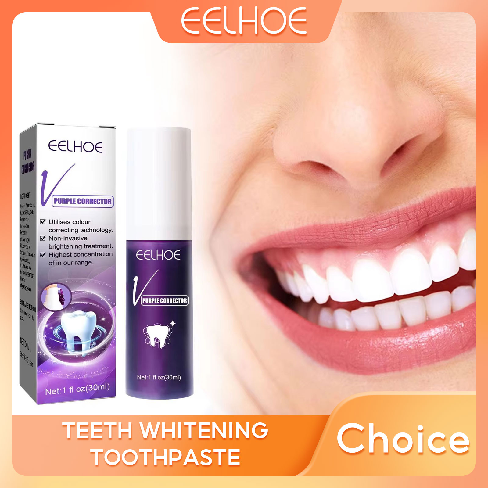 Purple Toning Shampoo - EELHOE Mor Düzeltici Beyazlatıcı Diş Macunu
